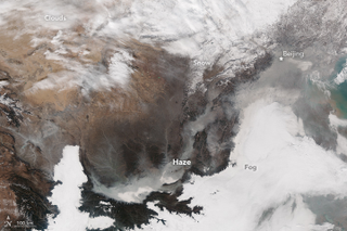 Illustration for article titled Here's What That Choking Blanket of Smog Over China Looks Like From Space